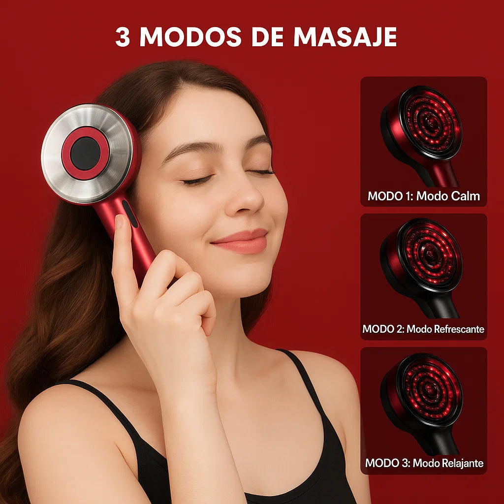 Luz Capilar™ Masajeador 3 en 1 con terapia de luz roja rejuvenecimiento capilar